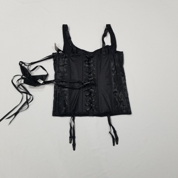 NWT Torrid Corset Thong Set Lingerie Lace Up Plus Size Black 42 - Picture 3 of 10